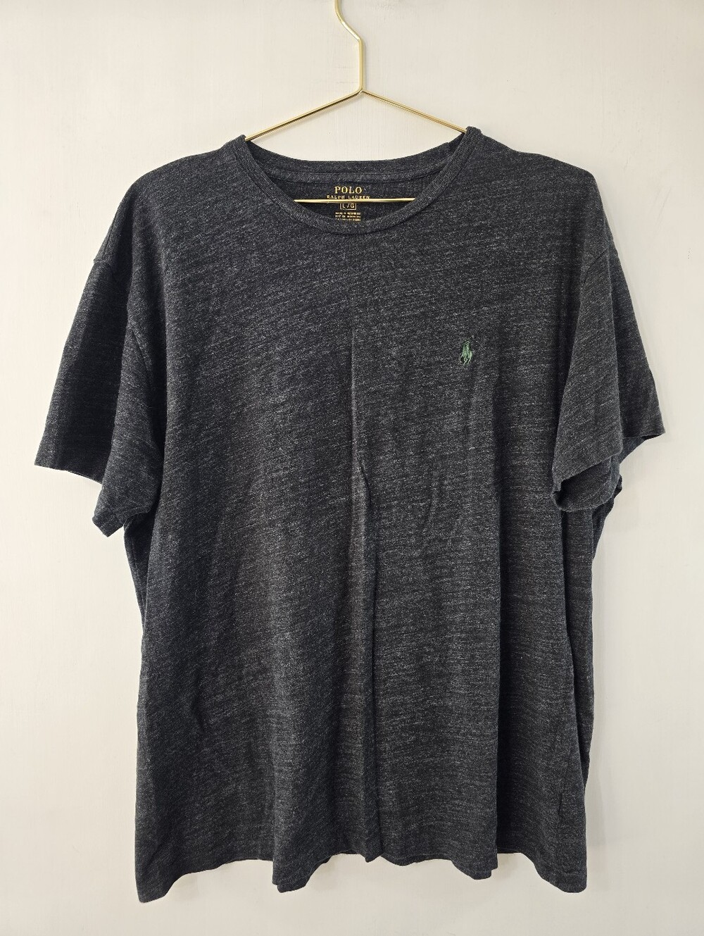 Polo Ralph Lauren Marled Heathered Gray GreyShort Sleeve Tee Shirt Embroidered L